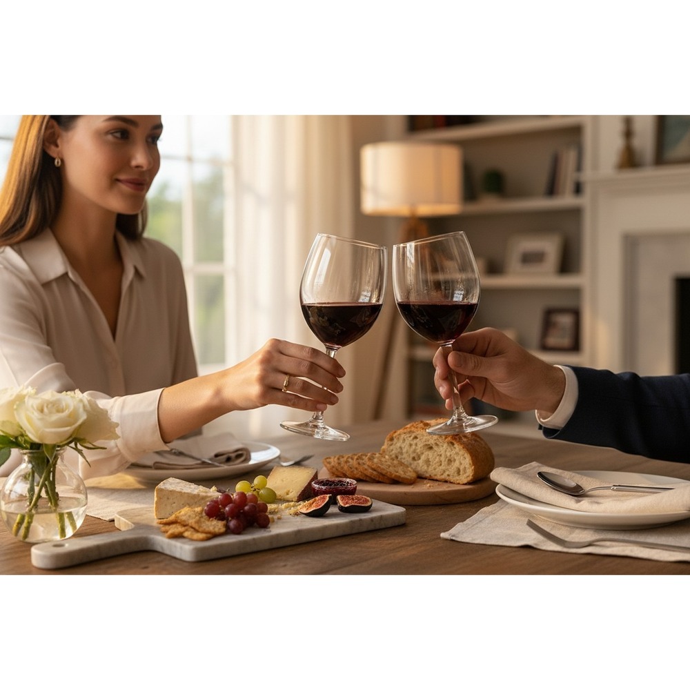 Wine Glass Set Unisex OS Clear Very Good Classic Stemmed 2pc